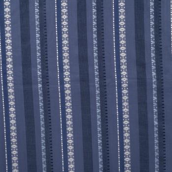 Preview: Viskose Blau mit Ethno Streifen